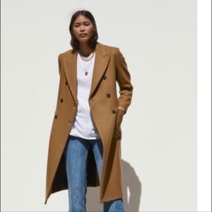 ZARA basics Carmel tan long pea coat